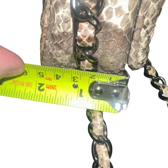 Inge Christopher Genuine Snakeskin Quilted Crossbody Bag Gunmetal Chain Luxury - Picture 12 of 13